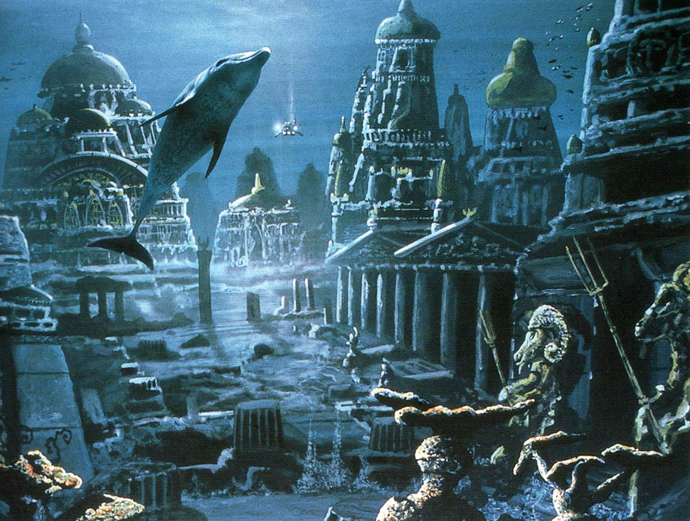 Painters and songwriters like to depict Atlantis as a sunken city which you could easily inhabit if it weren't under water. Unfortunately the destruction was more severe than that. Only the extremely strong and earthquake-resistant pyramids sometimes survived the destructions