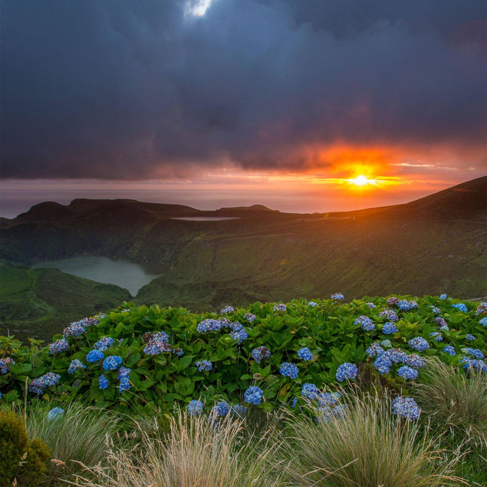 Solnedgang på Azorerne